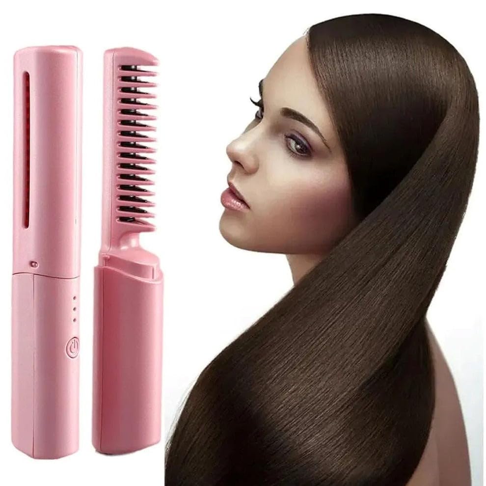 Rechargeable Mini Hair Straightener Brush